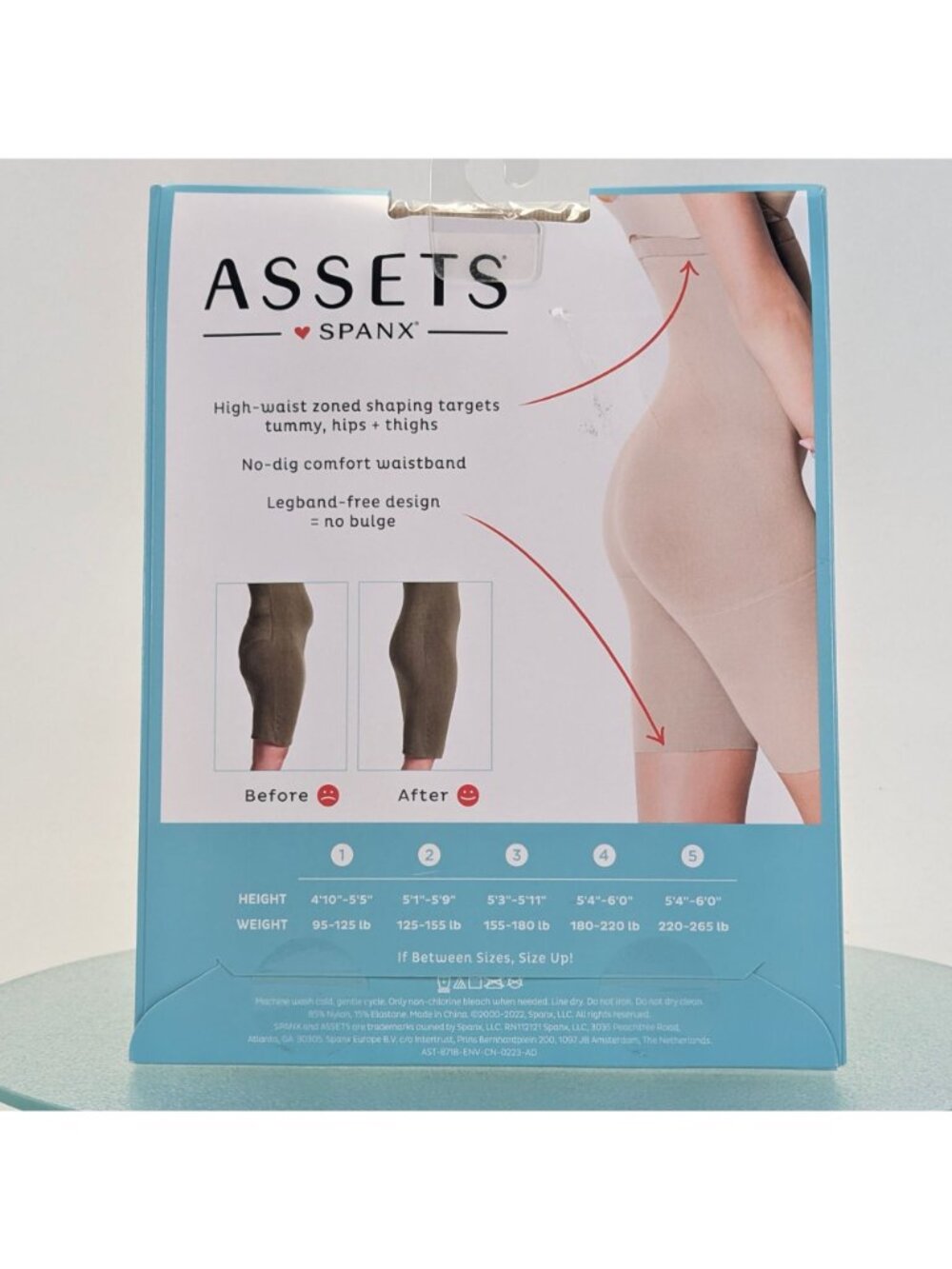 Assets by Spanx Size 5 Nude Beige Shaping Short Comfort Waistband Shorts 871B - Picture 3 of 3